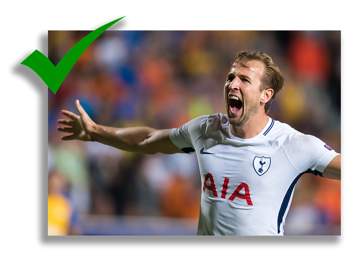 Football player Harry Kane being showing happiness after scoring a goal - Tendo Sport