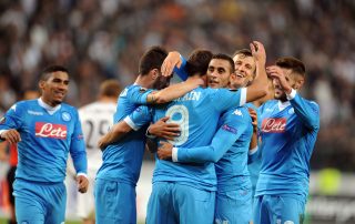 SSC Napoli team being happy after a win a hugging each other - Tendo Sport customers