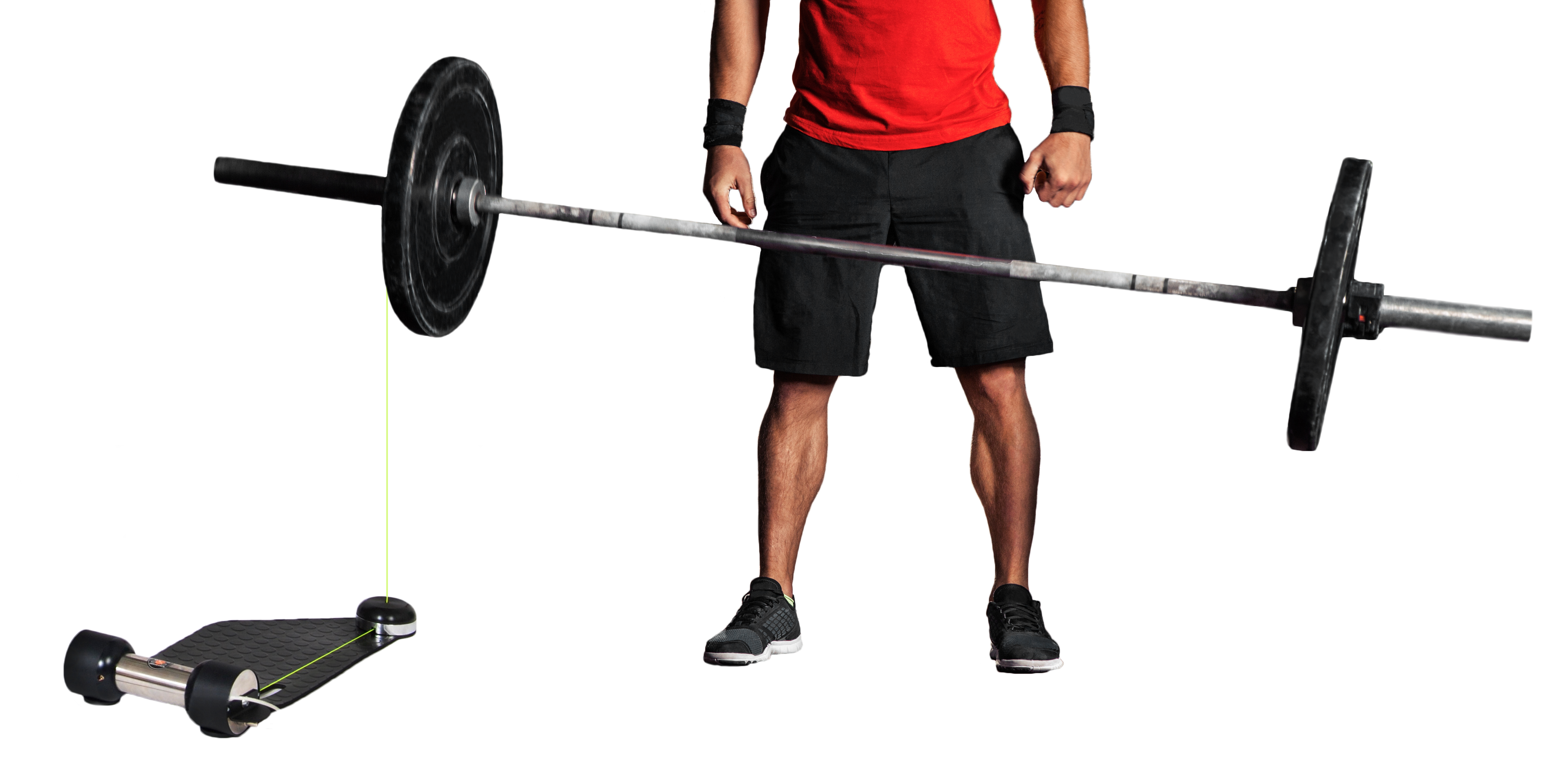 Tendo Unit WL dropping barbell Athlete dropping a barbell near Tendo Unit WL sensor by Tendo Sport while working out and performing olympic lifts