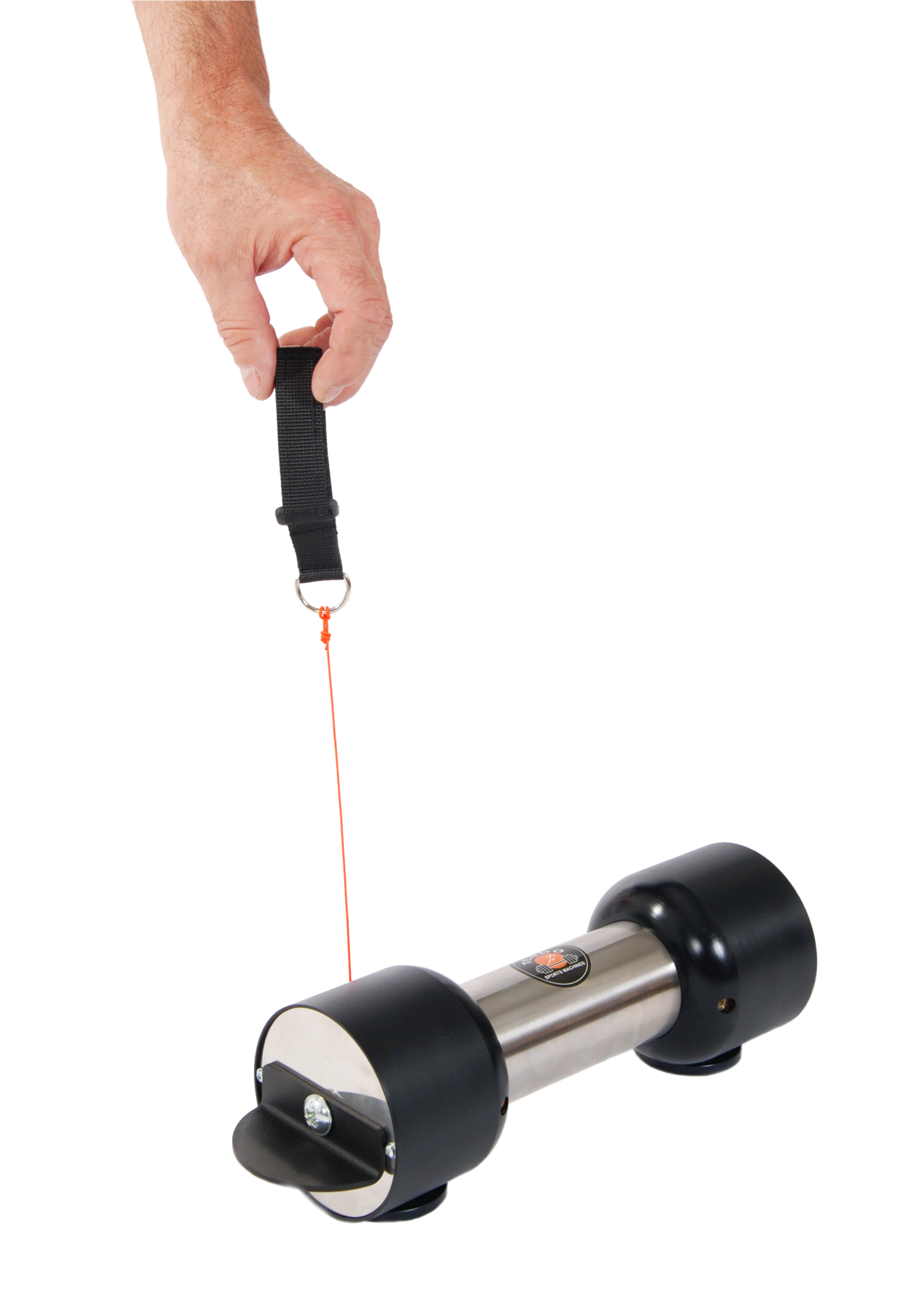 Tendo Unit linear positioning transducer sensor with a hand pulling the sting by Tendo Sport