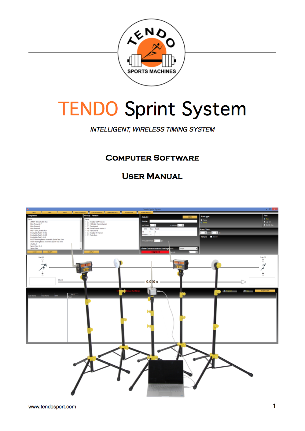 tendo sprint system computer software manual cover Tendo Sprint System Software manual cover photo