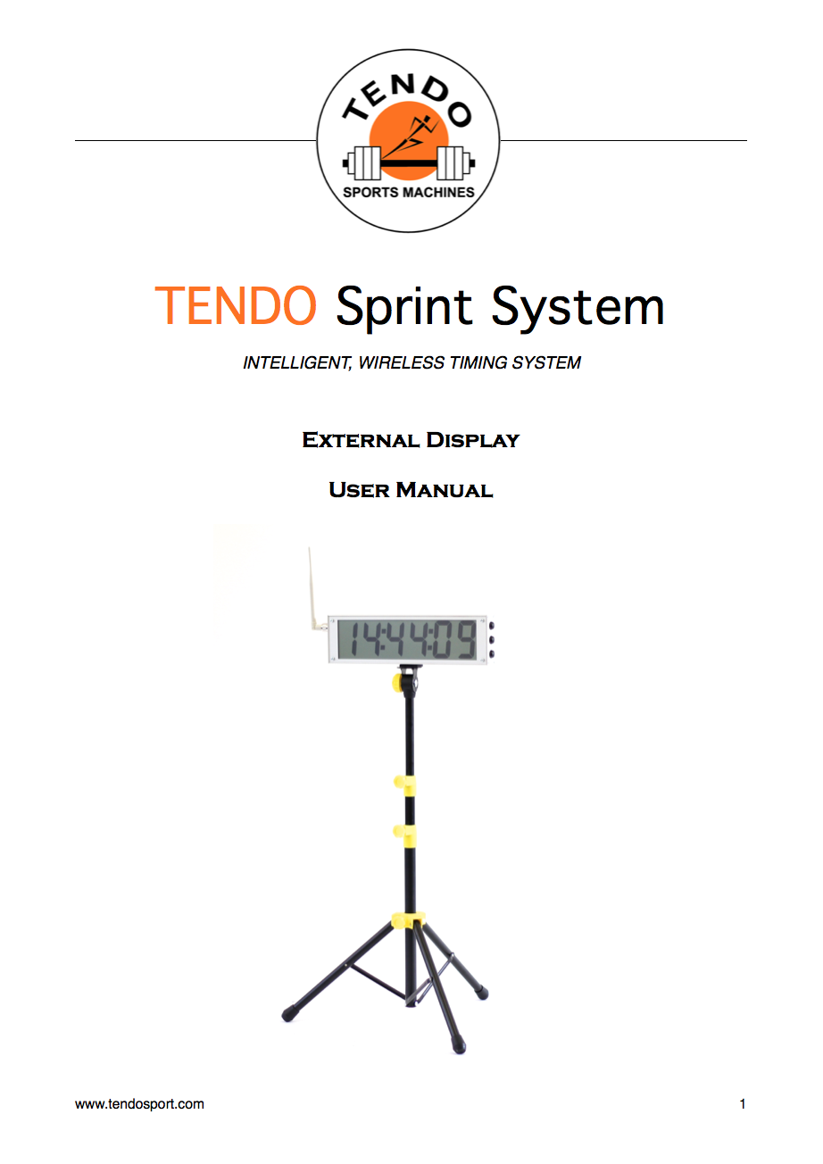 tendo sprint system external display manual cover Tendo Sprint System external display manual cover