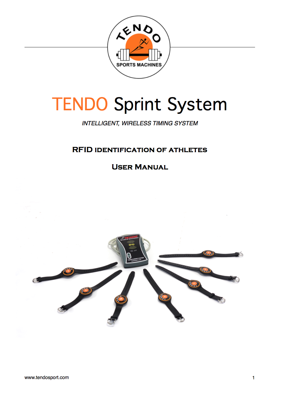 Tendo Sprint System RFID identification of athletes user manual cover photo