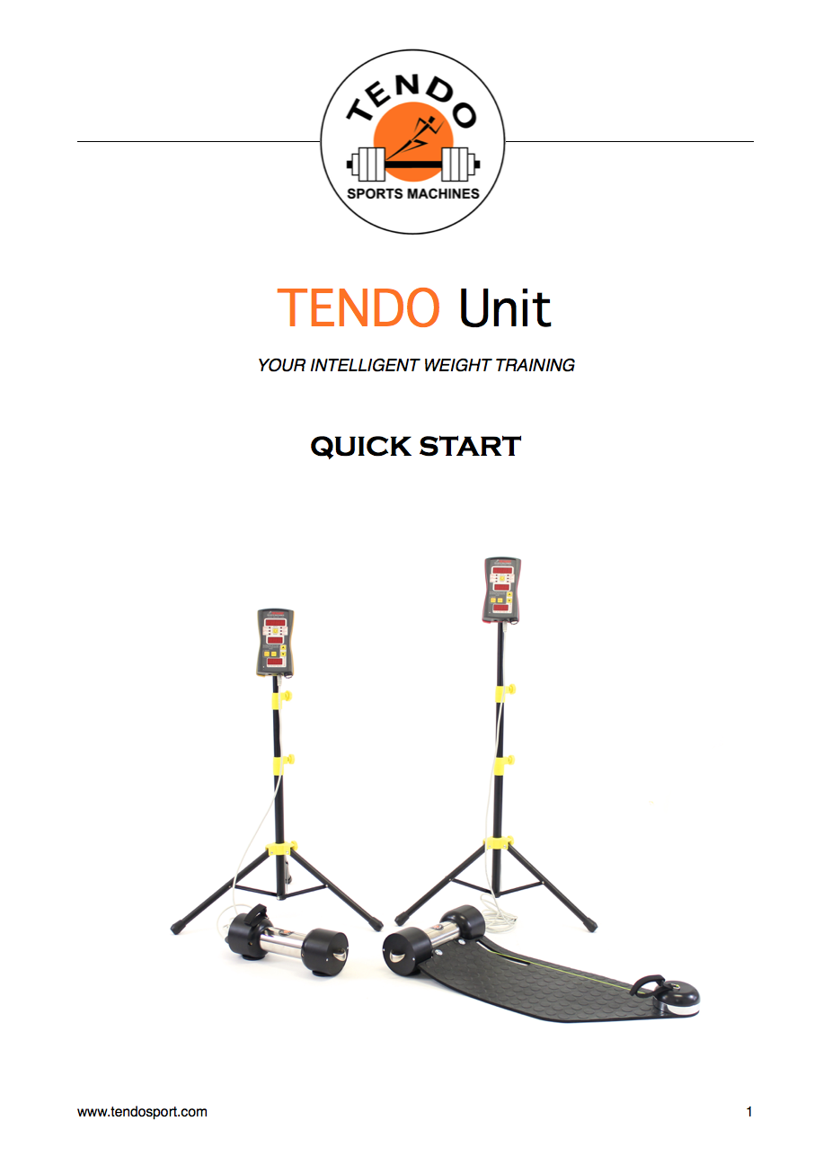 Tendo Unit quick start manual cover