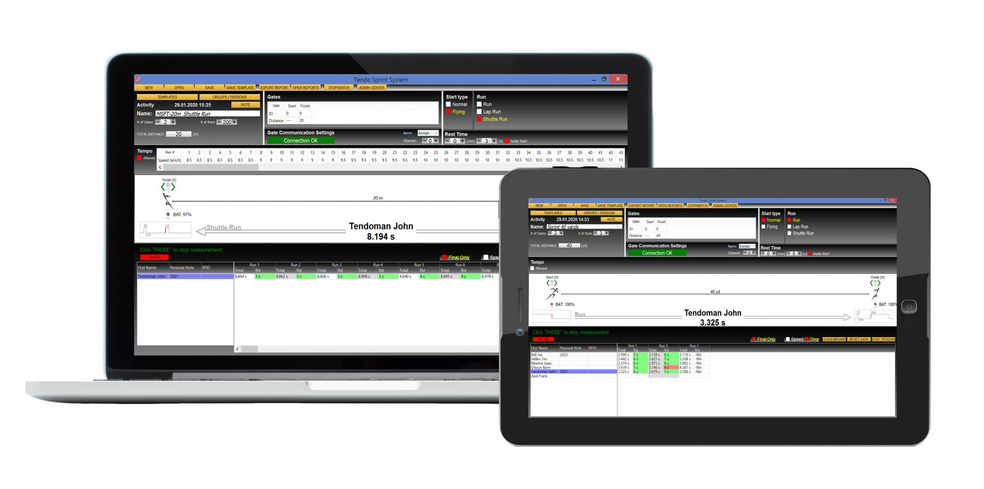 Tendo Sprint System timing system- software laptop + tablet Tendo Sprint System timing system- software laptop + tablet
